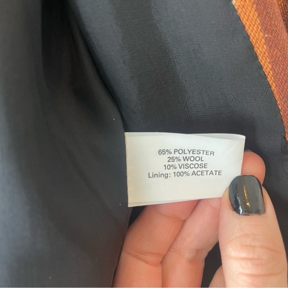 Wallis vintage one button retro western boho chic striped blazer women’s size 10 - Picture 7 of 11